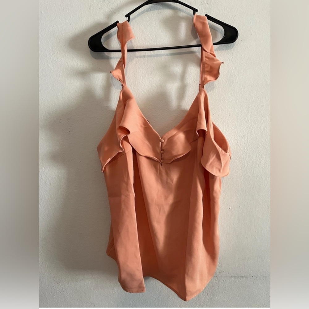 3/$20 Chic Soul Orange Flutter Strap Tank 2XL Plus